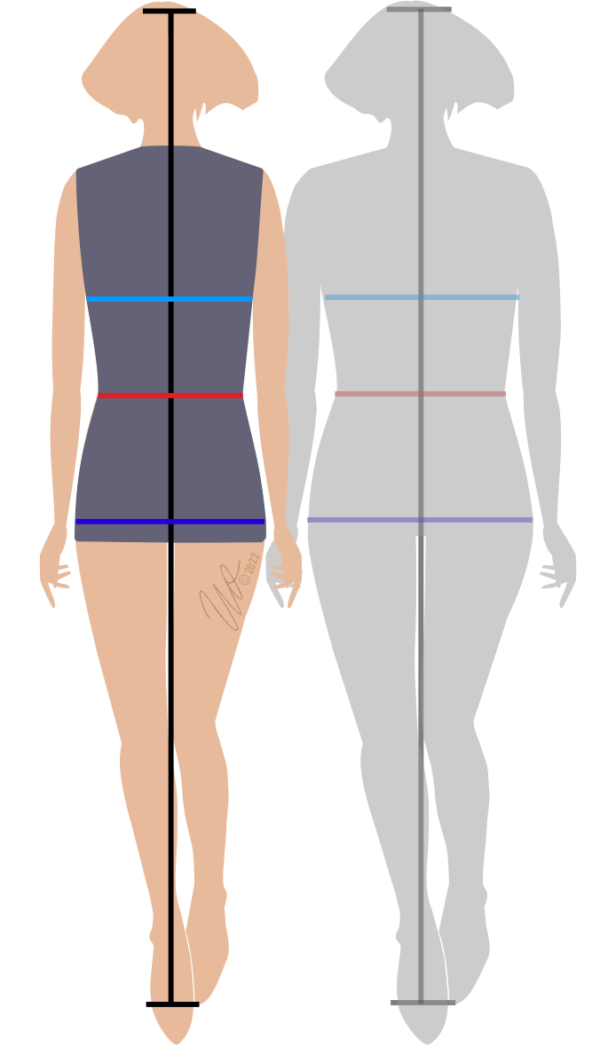 Zierlicher Standardfigurtyp im Vergleich zur Standardfigurine.