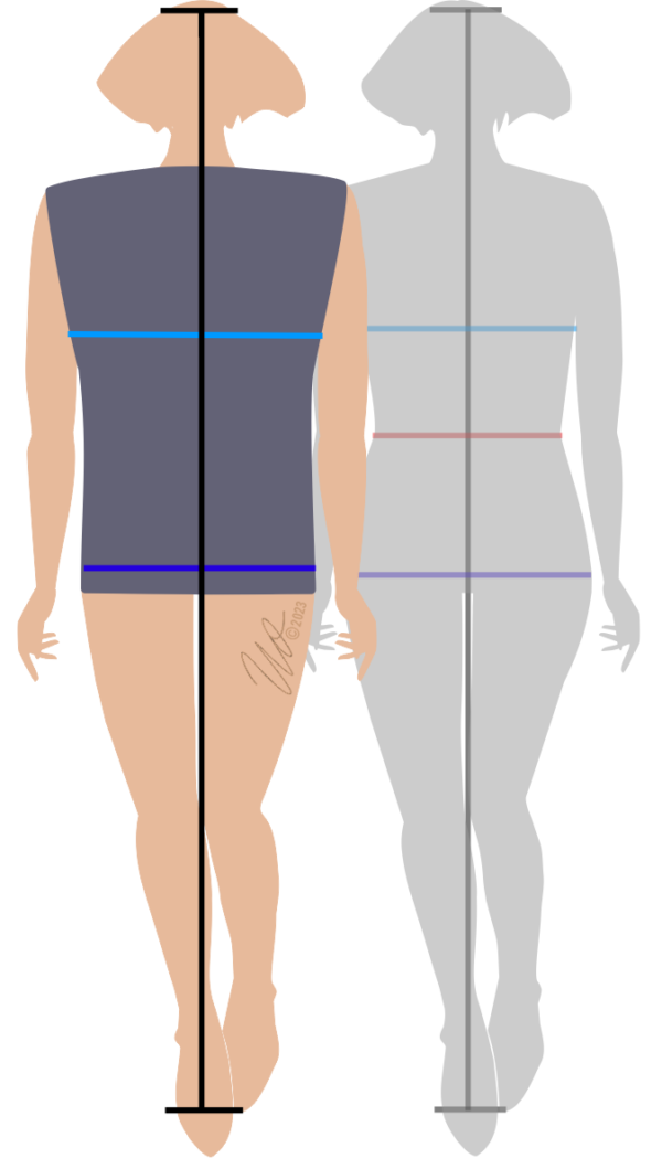 Grafik zu Figurtyp2 mit eckigen Schultern.