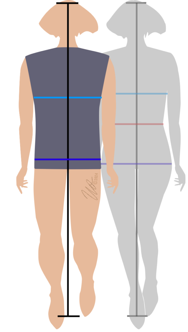 Grafik zu Figurtyp2 mit kräftigen Waden.